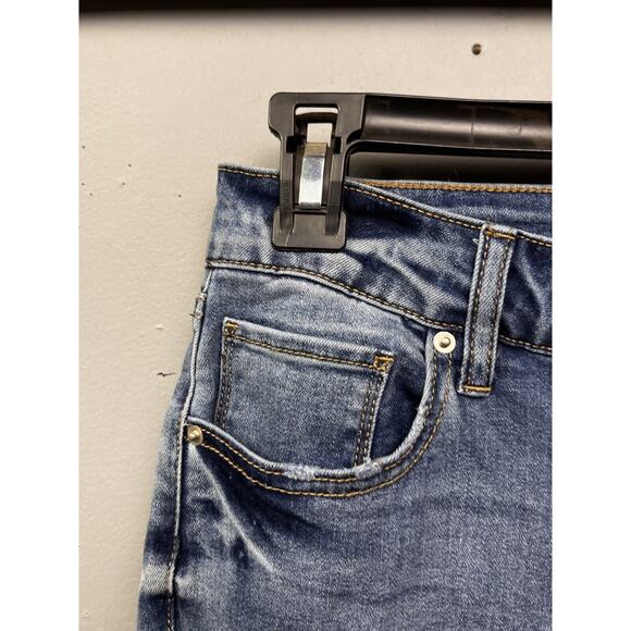 JustFab Skinny Jeans Womens Size 26 Distressed Raw Hem Blue Denim - Picture 7 of 8